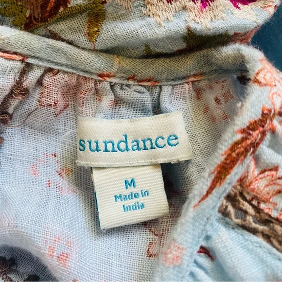 Anthropologie Sundance “Gisselle Bloom” Floral Print Embroidered Peasant Top - Picture 5 of 5